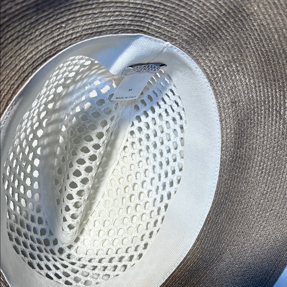 Brunello Cucinelli White and Tan Mesh Hat - Picture 6 of 6